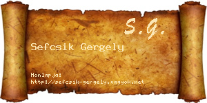 Sefcsik Gergely névjegykártya